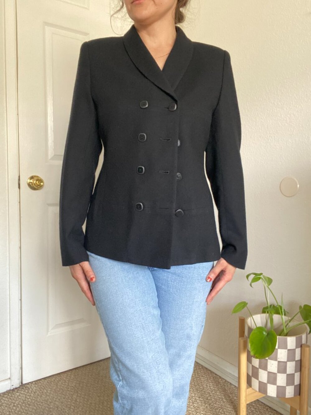 Black double breasted blazer